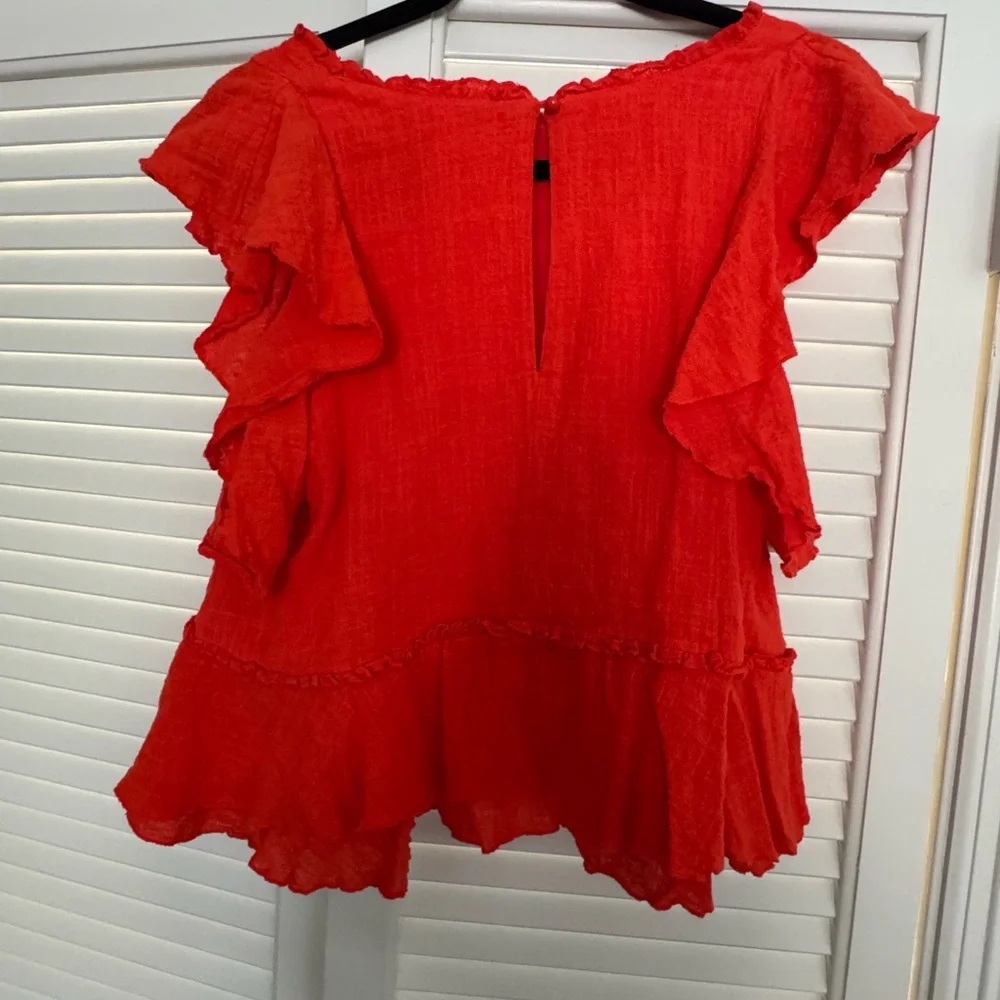 Maeve Vibrant Red Layered Blouse - Picture 2 of 3